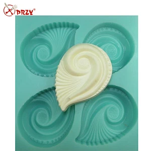 4 cavity conch shape silicone soap mold