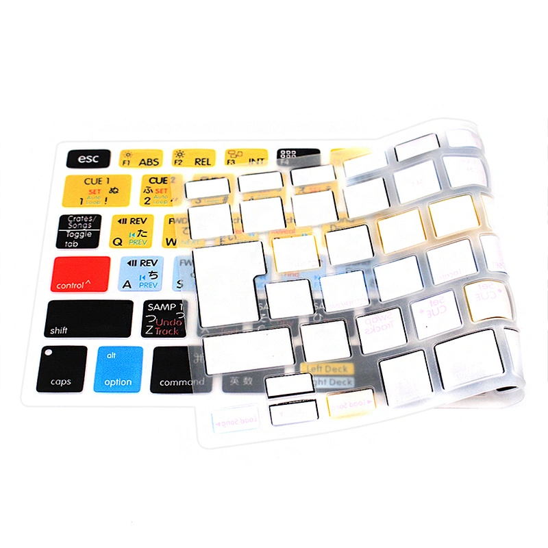 Hot Selling Serato Scratch LIVE Hot key 10 keyboard shortcut keys skin Silicone Keyboard skin For mackbook pro keyboard cover