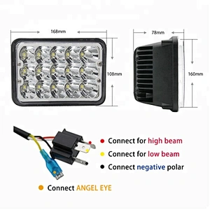 Lightech DOT Truck 45W LED Work Light Red Blue White Yellow Square Angle Eye 4X6 led headlight