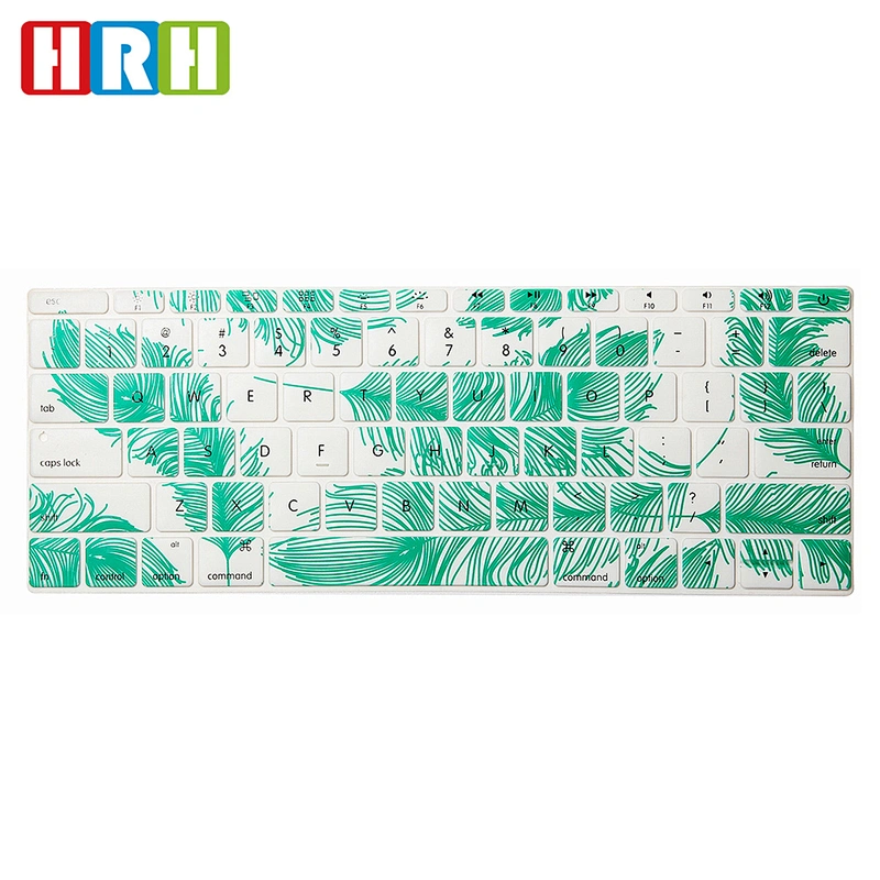 Hot sale Retail Feather English Silicone Keyboard Cover custom keyboard skin For Mac Book Air Pro Retina 13 15 17