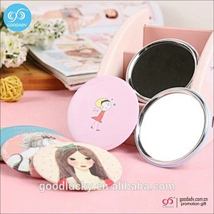 wholesale gifts custom tinplate round pocket mirror