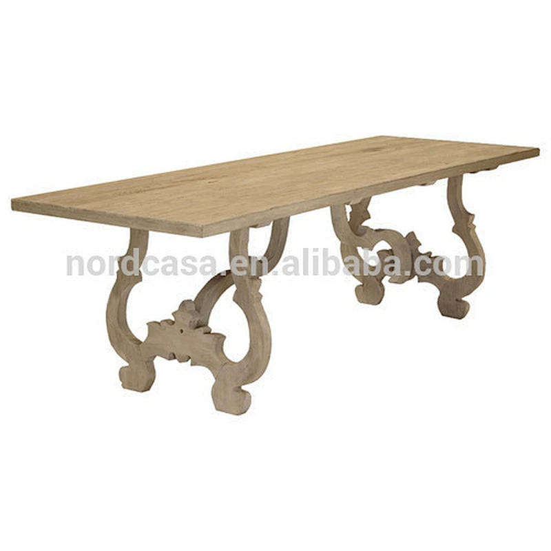 Shabby chic french style wooden dining table furniture