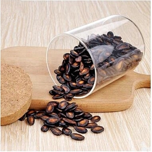 Hand Blown Simple Round Clear High Borosilicate Hermetic Glass Storage Jar With Wooden Lid For Home Kitchen Storage