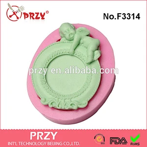 F3314 Sleep Angel Baby Silicone Mold Fondant Silicon Mold Cake Decoration Mold