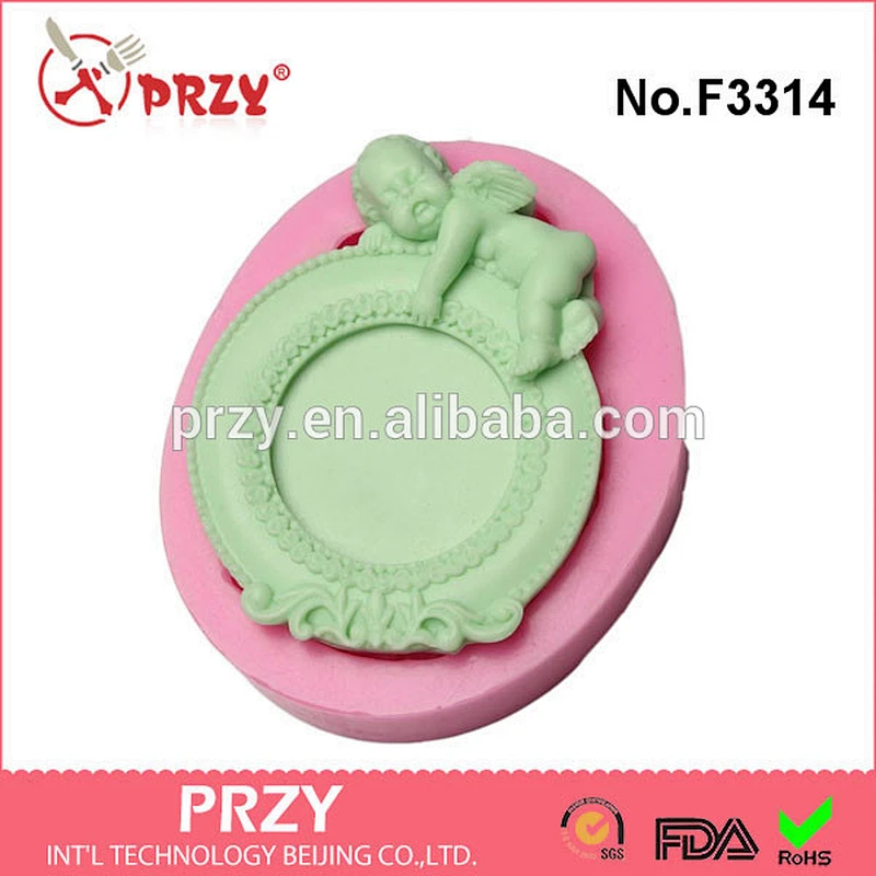 F3314 Sleep Angel Baby Silicone Mold Fondant Silicon Mold Cake Decoration Mold