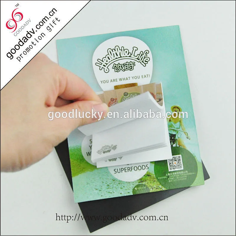 promotional shaped sticky notepad fridge magnet note pad
