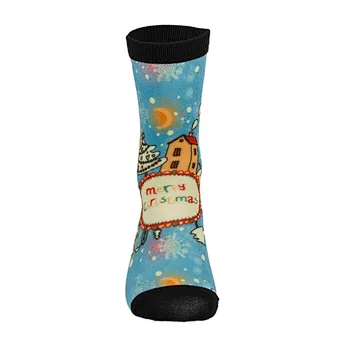 High Technique Printing Crew Sock Christmas Style Women Fashion Sock