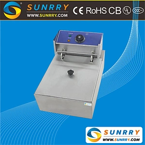 Counter Top 1 Tank and 1 Basket Commercial Stainless Steel Electric Potato Chips Fryer with Timer