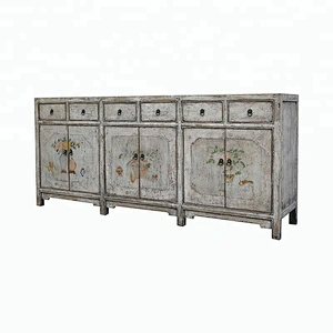chinese oriental old shabby chic painted buffet sideboard furniture