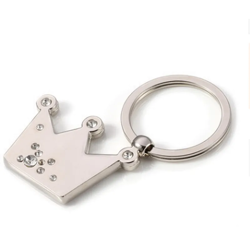 Custom Promotional Princess silver color Metal Keyring Crown Shaped Keychains for Gift