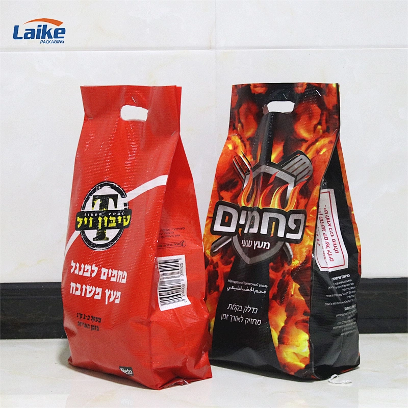 BBQ charcoal bag 5kg 10kg, bopp laminated pp woven charcoal packaging bag