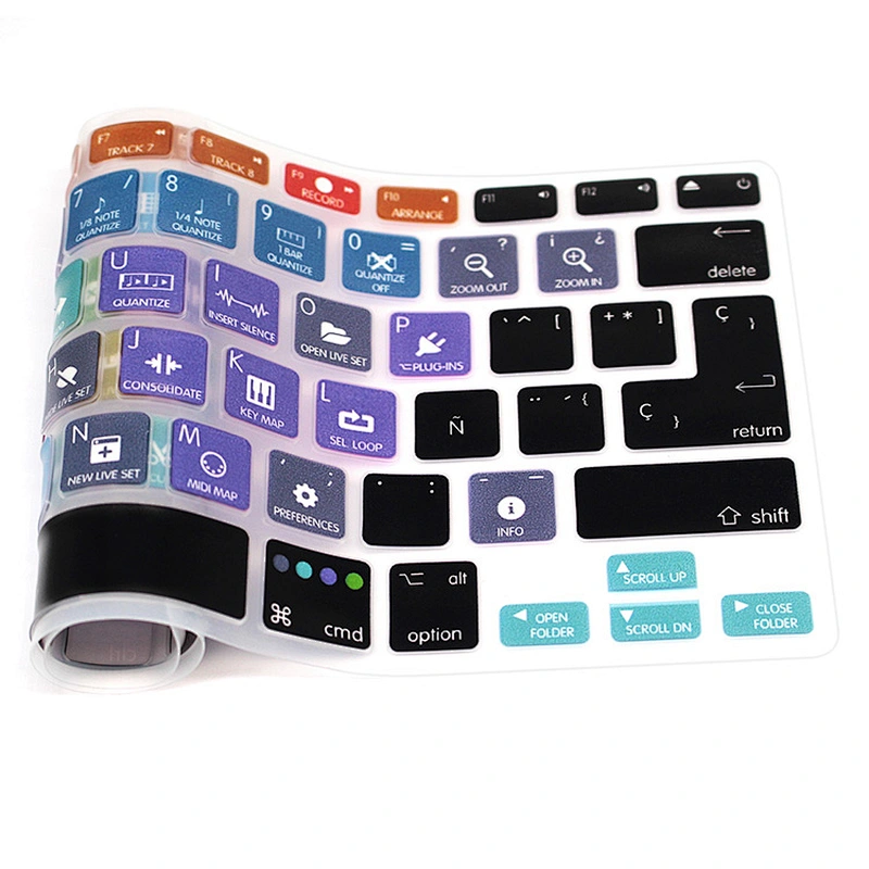 Ultra Thin Laptop Accessories Ableton Live Spanish Hotkeys Silicone Diy Keyboard Skin For Mac Cover