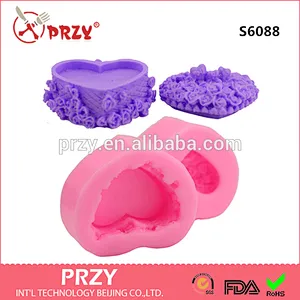 Heart shape jewelry box silicone mold for soap DIY silicone molds