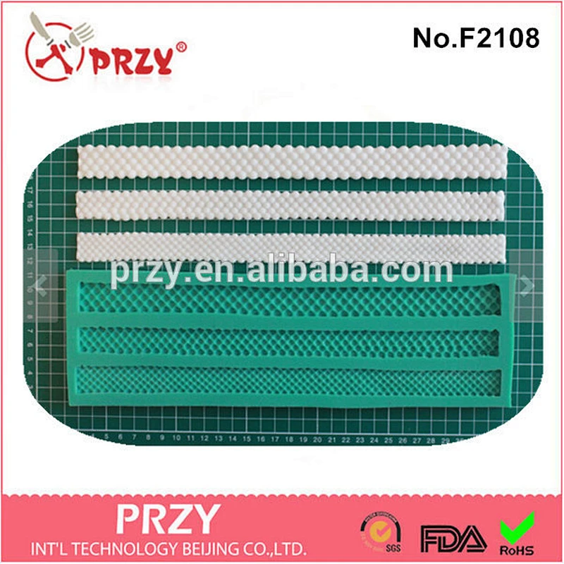 F2108 PRZY lace shape sugarcraft cake onlay silicone mould