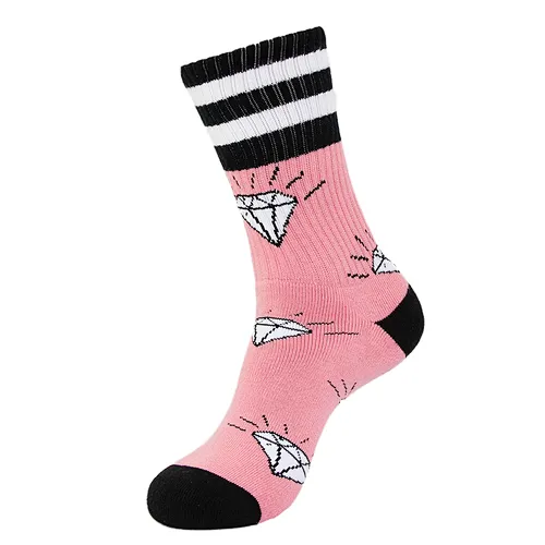 Women's Fashion Design Athletic Skateboard Cartoon Jacquard Teenager Cotton Socks