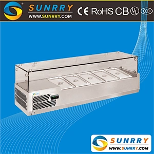Counter Top Salad Table Table Top Salad Bar Salad Prep Table 4 Pans (SY-RST4GN SUNRRY)
