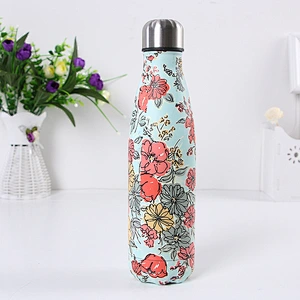 High Quality Vacuum Cup Christmas Gift 500 ml Vacuum Mug 304 Stainless Steel Colorful Pattern Water Bottle