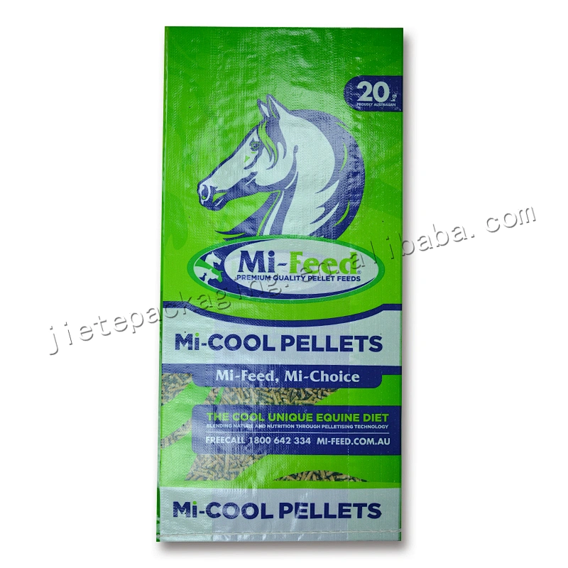 Professional manufacture plastic pp woven horse feed bag 20kg