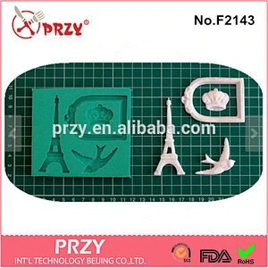F2143 PRZY Eiffel Tower silicone mold cake decorating tools