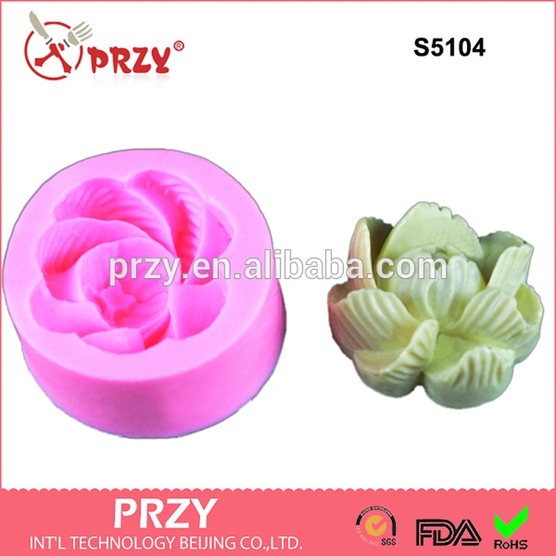 S5104 flower polmer clay salt carving DIY silicone mold soap mold