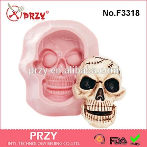 F3318 Large Skull Silicone Mold - Food Safe Chocolate, Fondant, Candy, Ice Mold