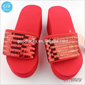 Guangzhou wholesale ladies fashion high heel shoes cheap custom eva women slipper