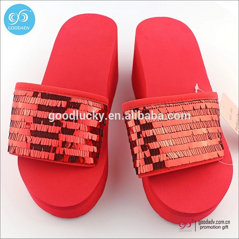 Guangzhou wholesale ladies fashion high heel shoes cheap custom eva women slipper