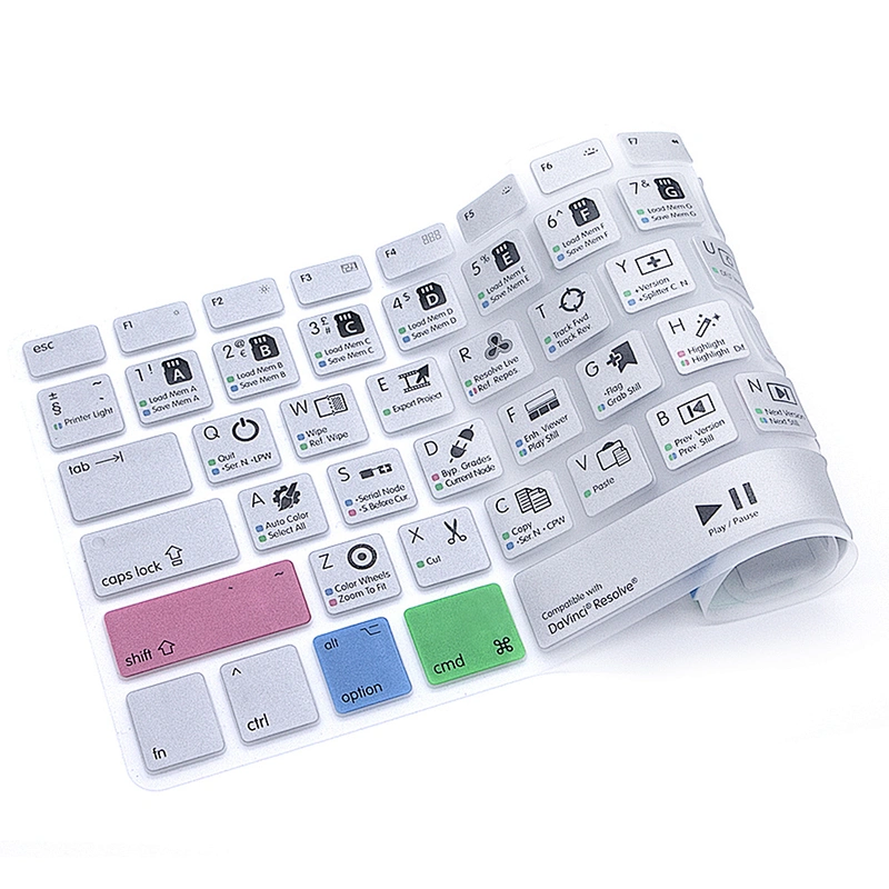 davinci Resolve Shortcut Silicon Keyboard Skin laptop skin protector for Macbook Pro 13