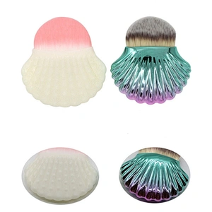 New design makeup tools shell powder brush with nylon hair