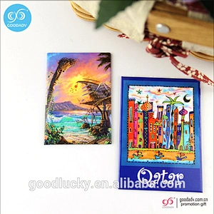 Souvenir items square metal tin fridge magnet sticker