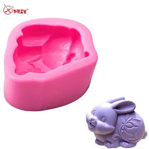 PRZY 3D silicone Rabbit mold chocolate Easter Bunny fondant cake decoration Soap silicone Molds