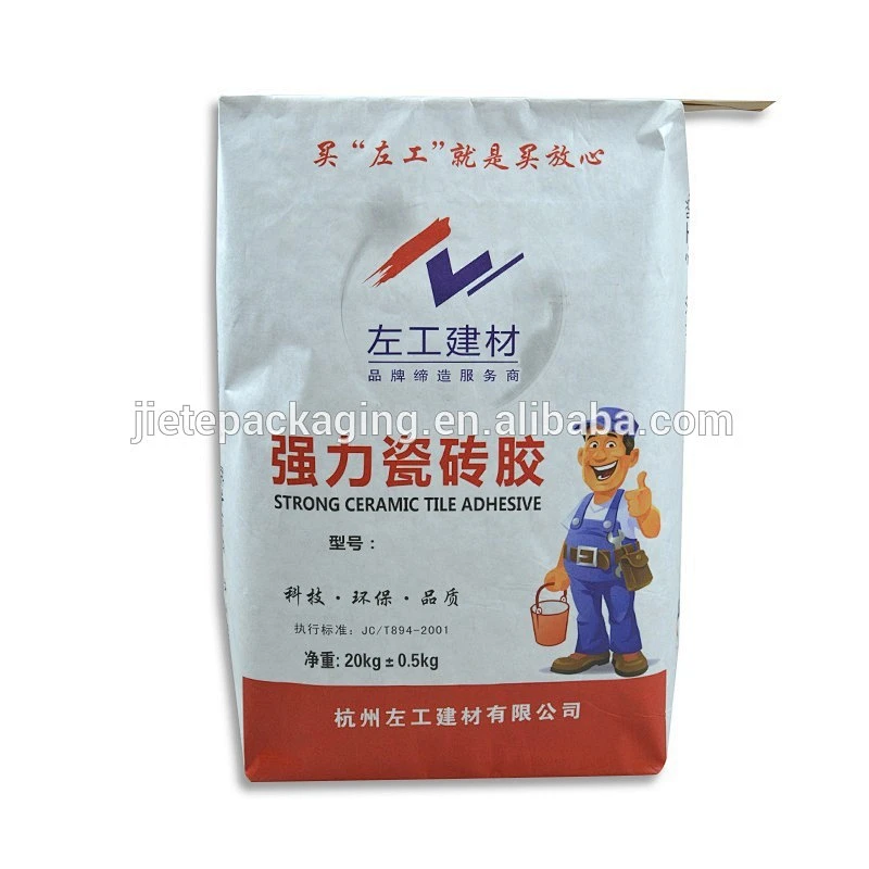 50kg 25kg 10kg tile adhesive, cement, chemical powder, potato starch powder kraft paper packing bag producing