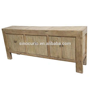 Chinese antique recycled wood natural furniture rustic bleached wooden buffet dining room cupboards