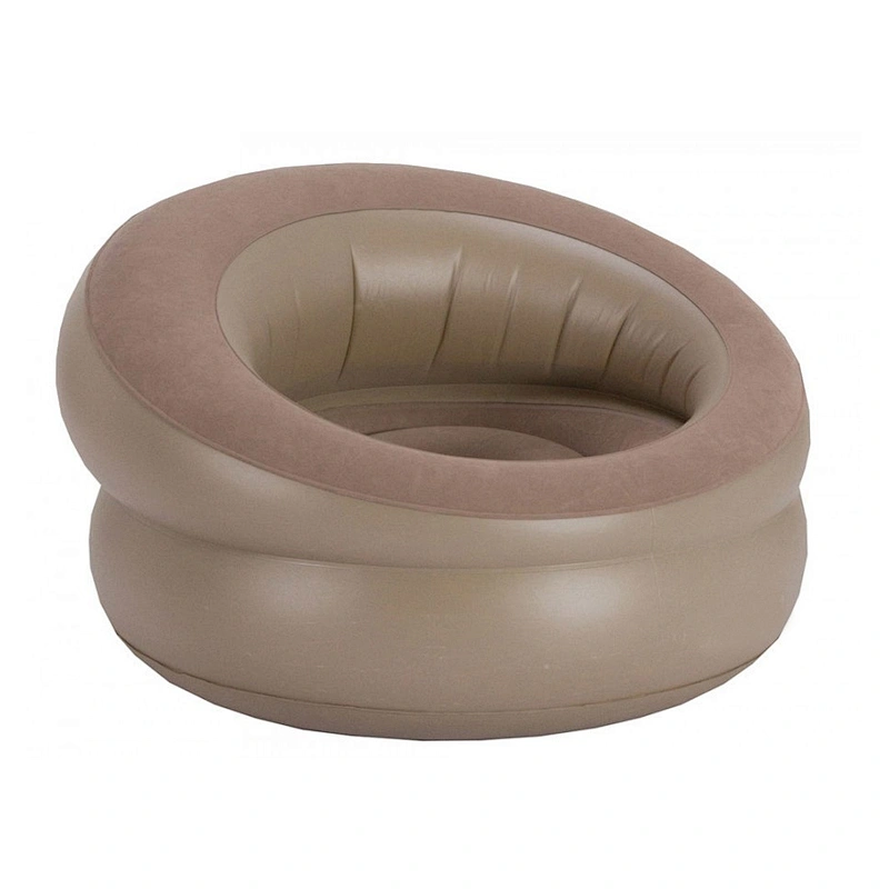 Black Single Flocked Inflatable Blow Up Sofa, Bed, Couch, Seat, Camping Chair