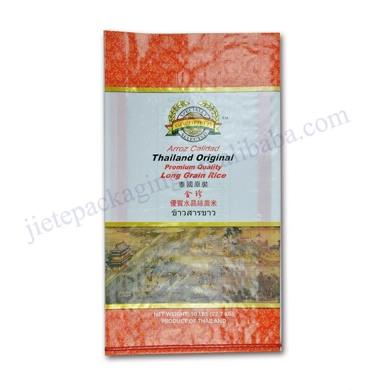 Wholesale customized Thailand market transparent plastic pp woven packaging basmati rice bag 50lbs