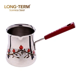 D102582 1MM Stainless Steel Turkish Milk Pot With Color Handle