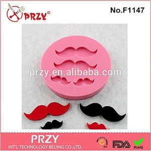 2015 hotsale beard cake decor silicone cake mold