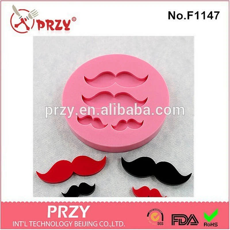 2015 hotsale beard cake decor silicone cake mold