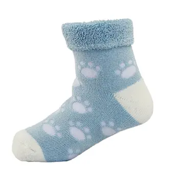 cotton blue panda knitting baby winter thick socks