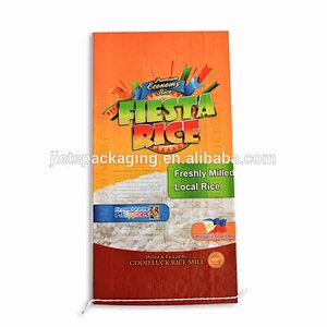 China multi color front and back laminated plain PP woven sugar, rice packing bags 10kg 5kg