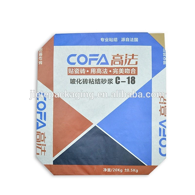 Kraft paper block bottom valve port bag for packing cement, concrete, chemical, fertilizer 25kg 20kg