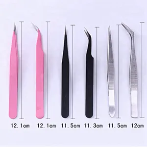 2Pcs Straight Curved Nipper Stainless Steel Manicure Nail Tools Nippers Pointed Clip Set Eyelash Extension Tweezers Tool
