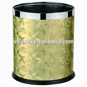 Durable holder hanging dustbin garbage can galvanized round trash can for hotel