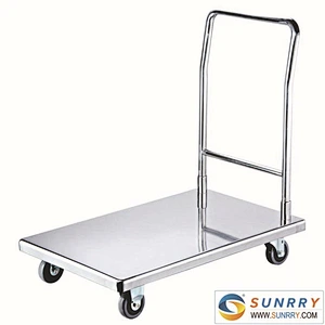 2018 China Round Stainless Steel foldable Kitchen Trolley Food Cart Mobile And Car Restaurant