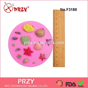 F3180 Mini shells collection starfish cake decorating bakeware silicone fondant mold
