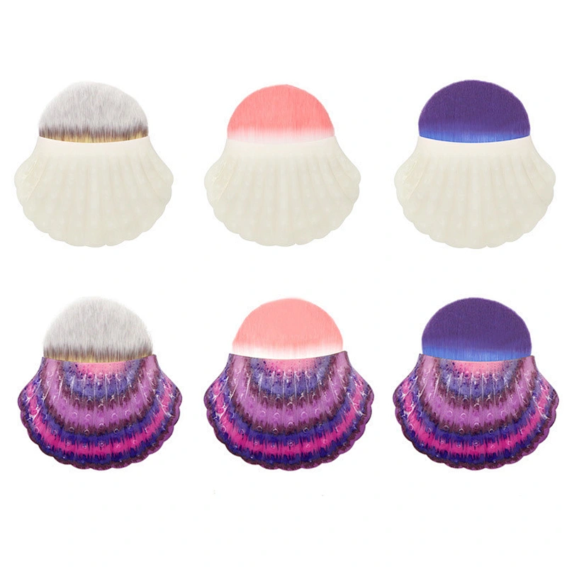 New design makeup tools shell powder brush with nylon hair
