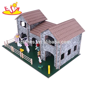 wholesale new fashion children wooden play house hot sale wooden play house W06A124