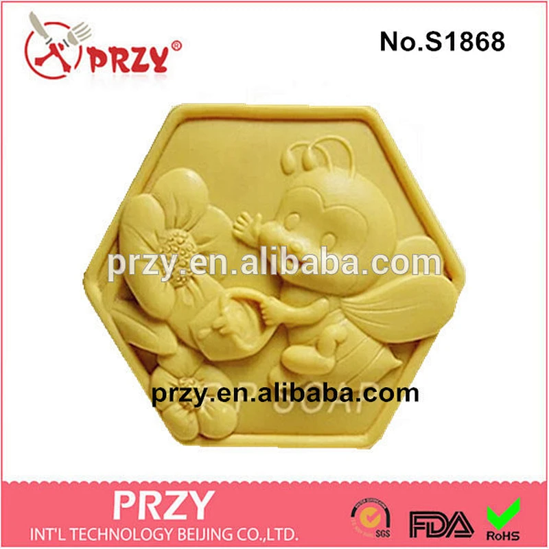 DIY Bees with flowers custom decorative silicone soap molds