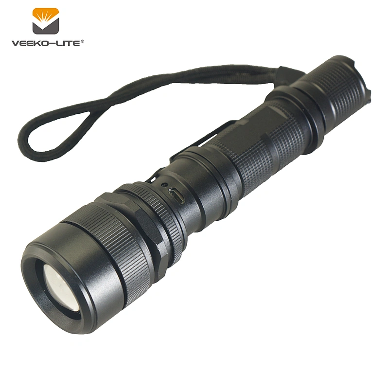 2018 HOT SELLING USB RECHARGEABLE ALUMINIUM FLASHLIGHT TORCH 3.7V 2200MAH LI-ION BATTERY 500 LUMENS