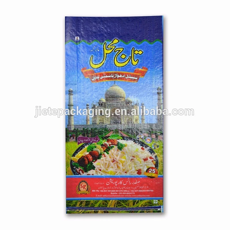 transparent polypropylene pp woven rice sacks bags with handle 30kg 10kg
